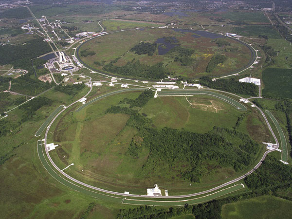 The Tevatron accelerates atomic particles close to the speed of light, and then makes them collide head-on inside a CDF detector, which is used to study the products of such collisions to determine how matter is put together.